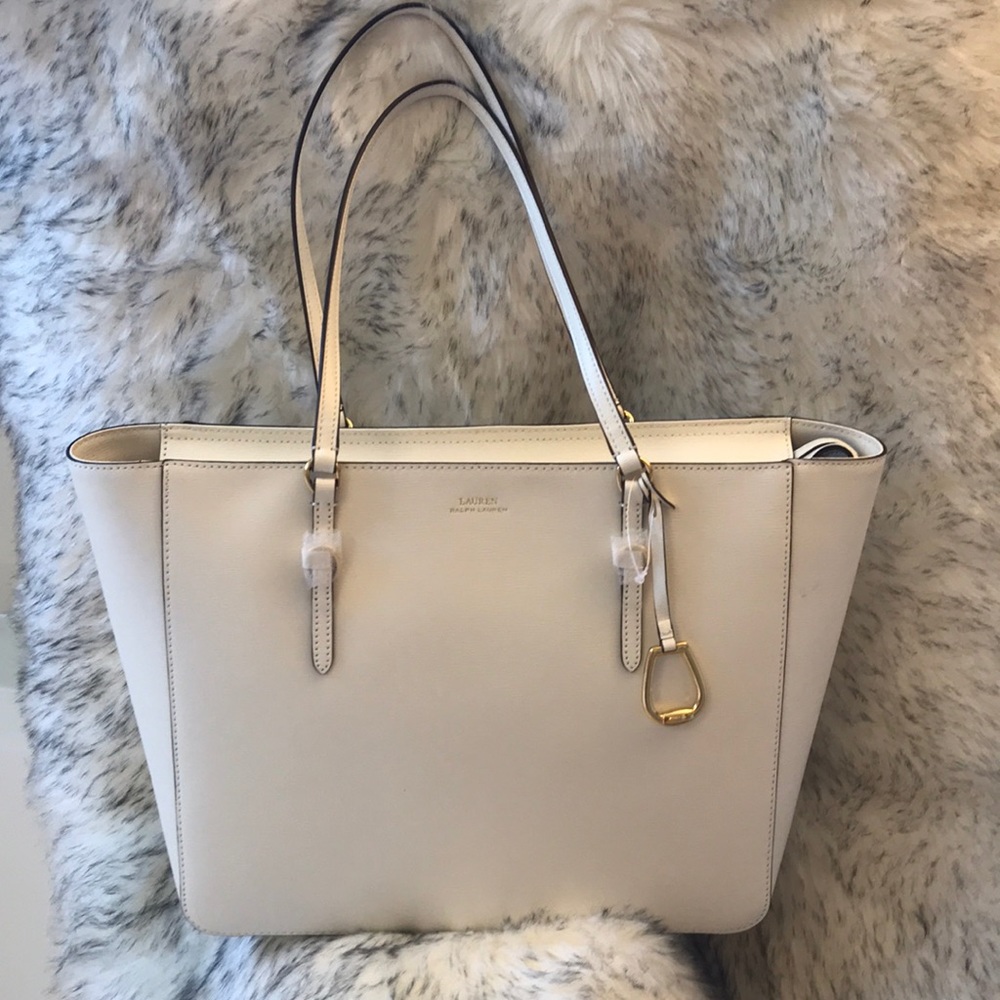 Lauren Ralph Lauren Ivory Tote. GORGEOUS.